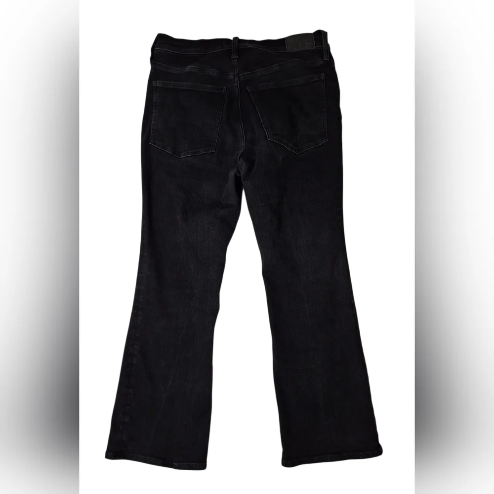 Madewell Women's Mid Rise Kick Out Black Cotton Denim Jeans Size 31 - Picture 13 of 15